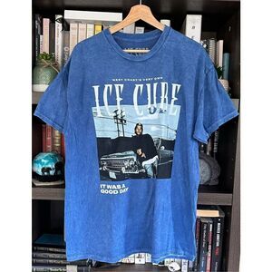 NWOT Ice Cube Today Was A Good Day Acid Wash Blue Unisex Short Sleeve Tee XL
